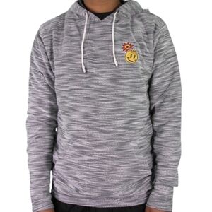 Dikotomy Bomba Rockview Pullover Gray Hoodie with Smiley Patch‎